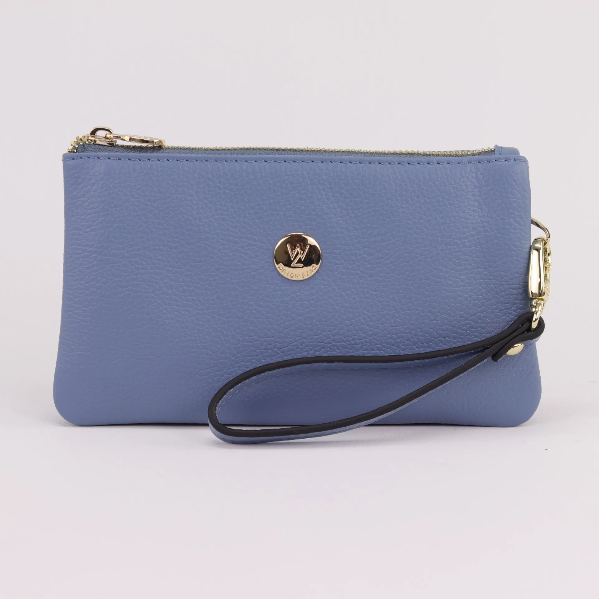 Polly leather or suede wristlet clutch