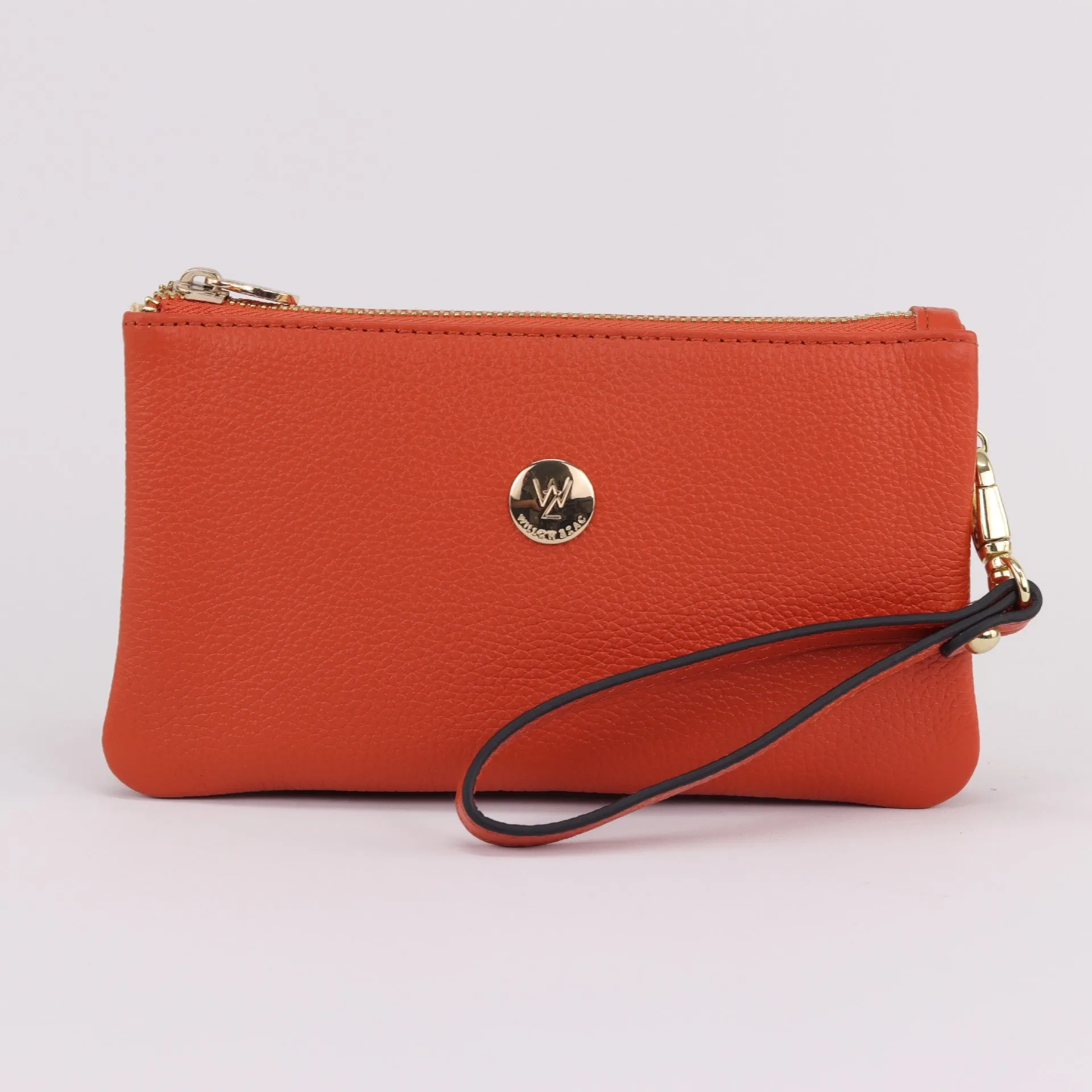 Polly leather or suede wristlet clutch