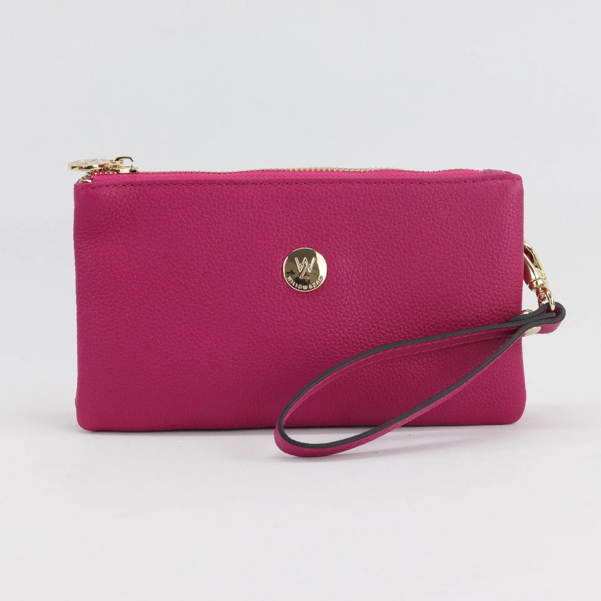 Polly leather or suede wristlet clutch