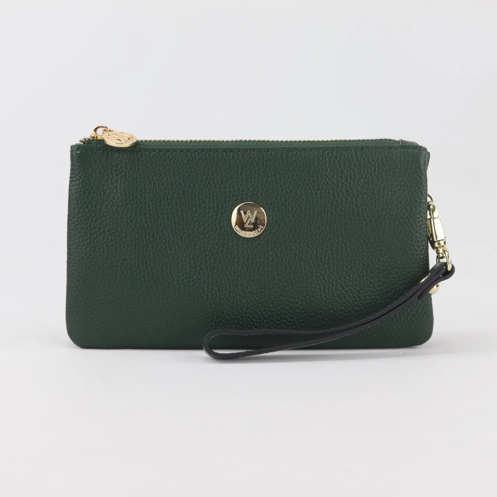 Polly leather or suede wristlet clutch