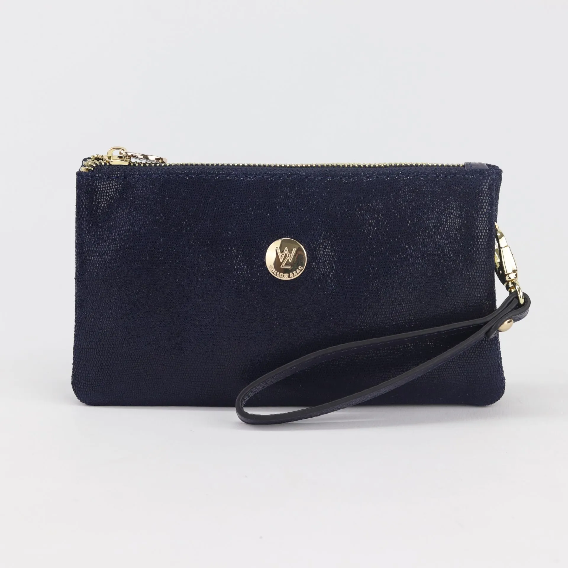 Polly leather or suede wristlet clutch