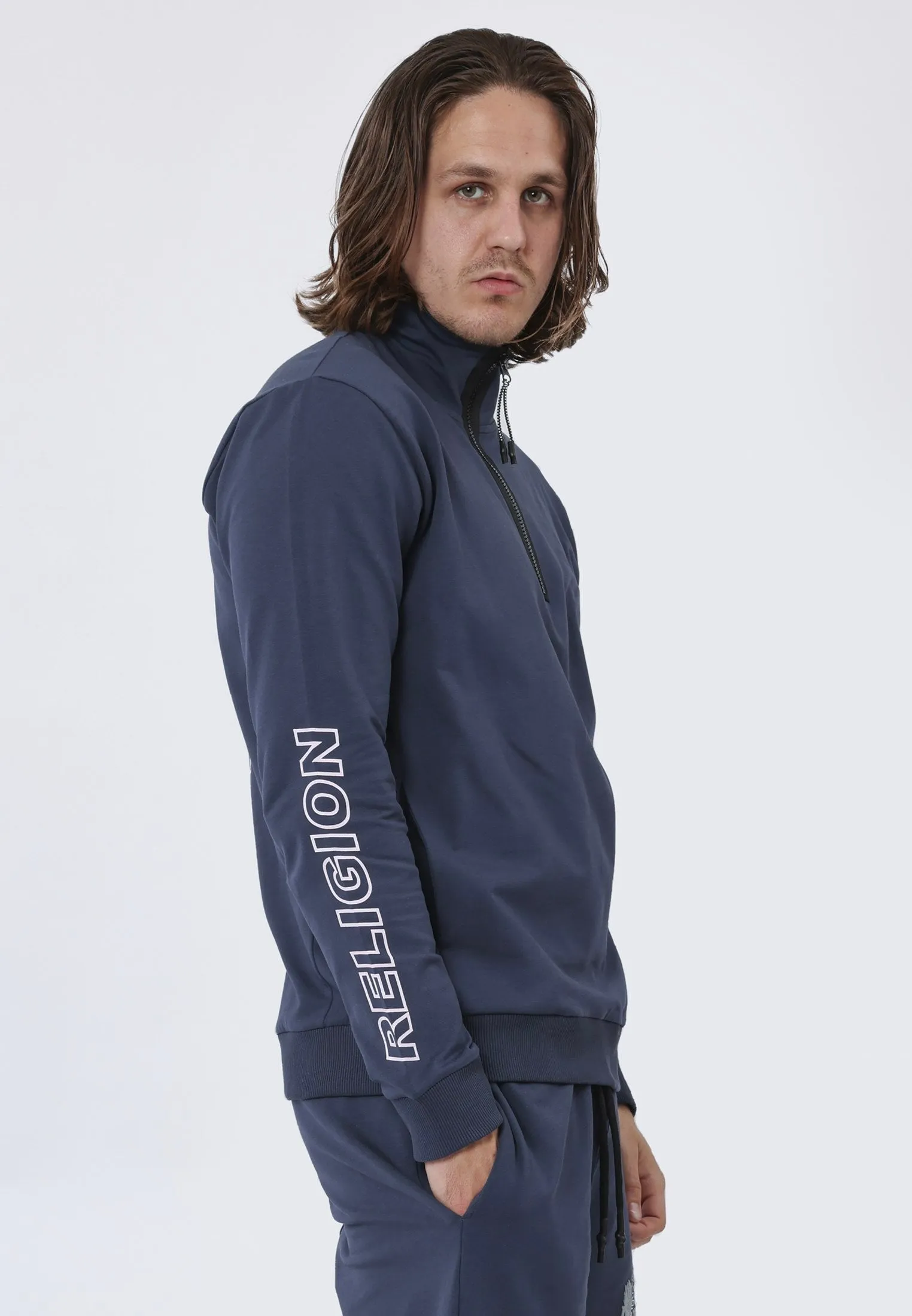 PYRAMID HALF ZIPS INDIGO