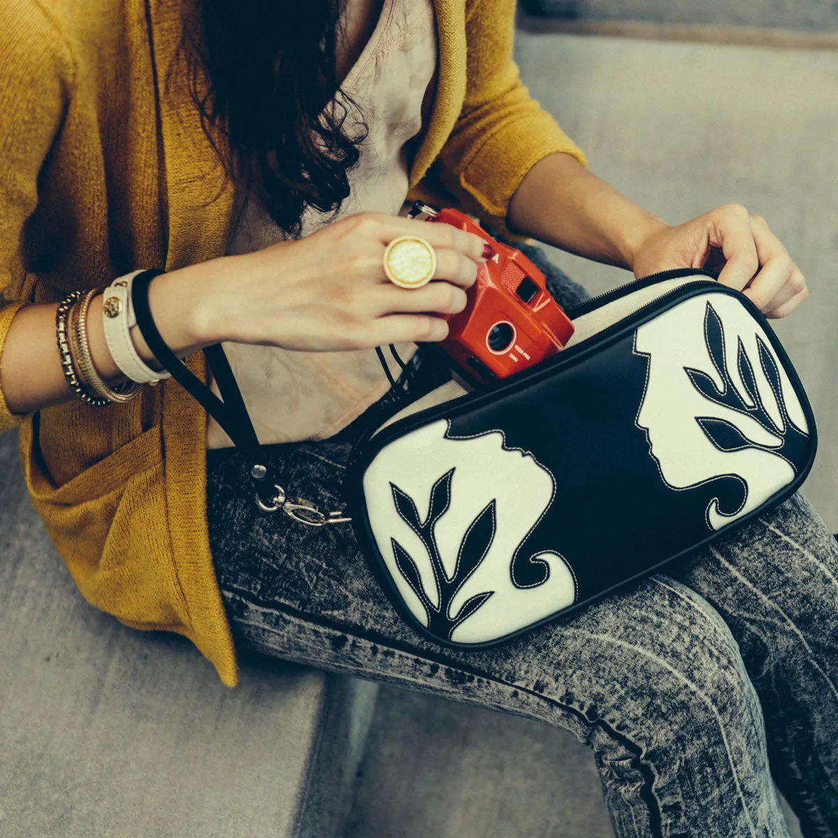 "Silhouette" Vegan Clutch/Crossbody Bag – Design by Dallas Artist Jody Pham (Multicolored)