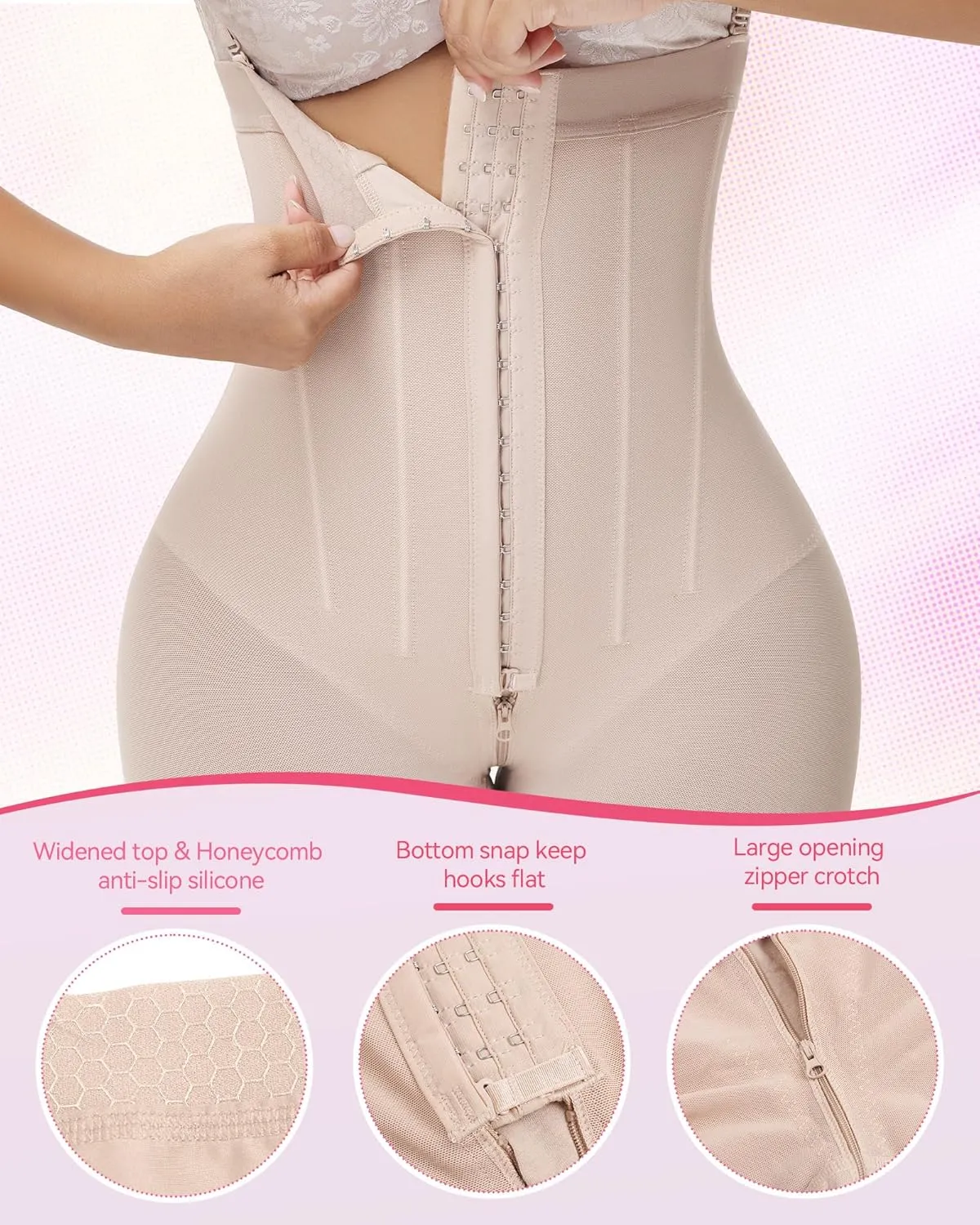 SHAPSHE Fajas Colombianas Tummy Control Shapewear Strapless Body Shaper Butt Lifter BBL Stage Compression Garment