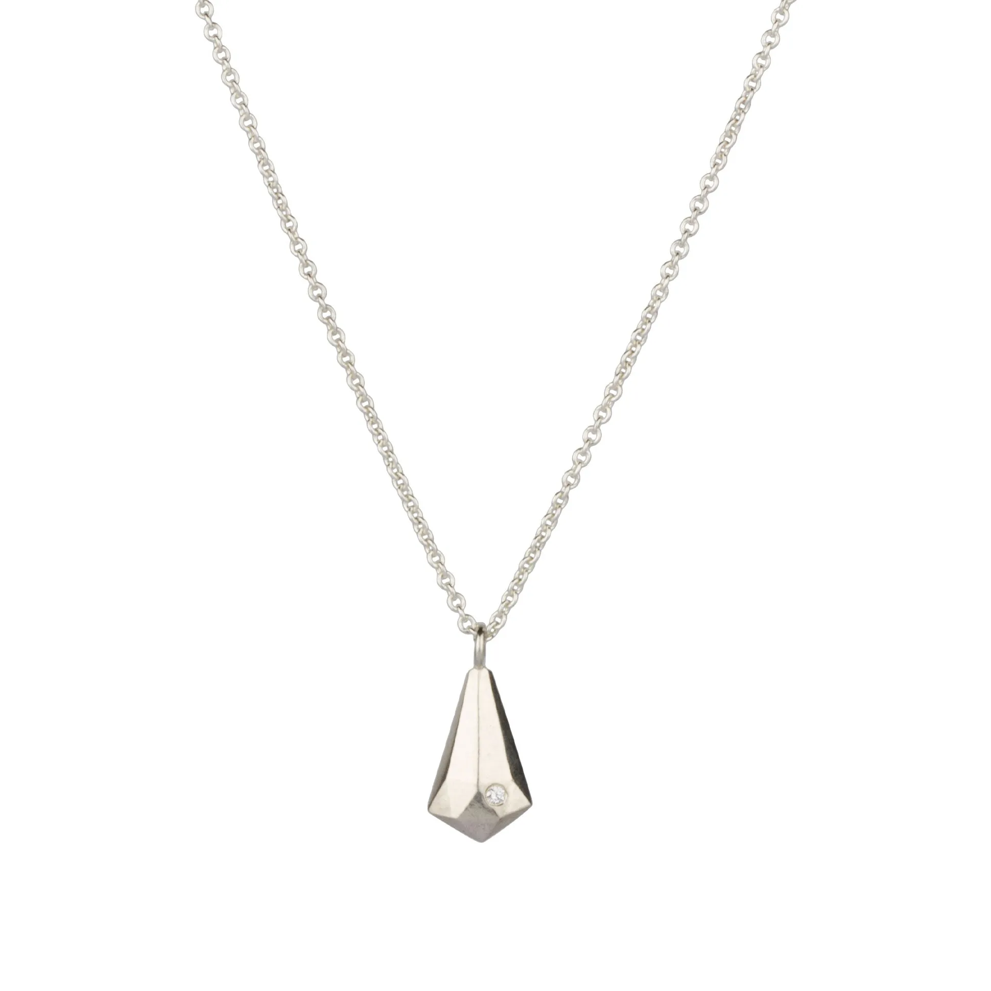 Silver and Diamond Crystal Fragment Necklace