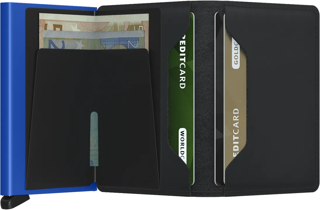 SLIMWALLET BLACK BLUE MATTE