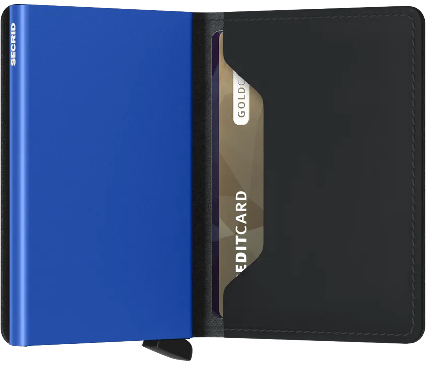 SLIMWALLET BLACK BLUE MATTE