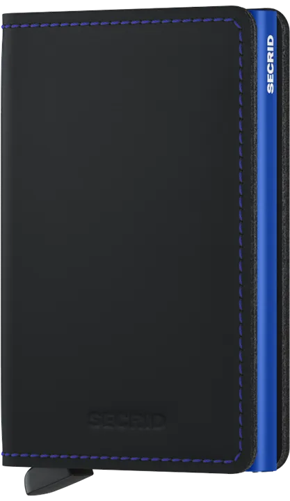 SLIMWALLET BLACK BLUE MATTE
