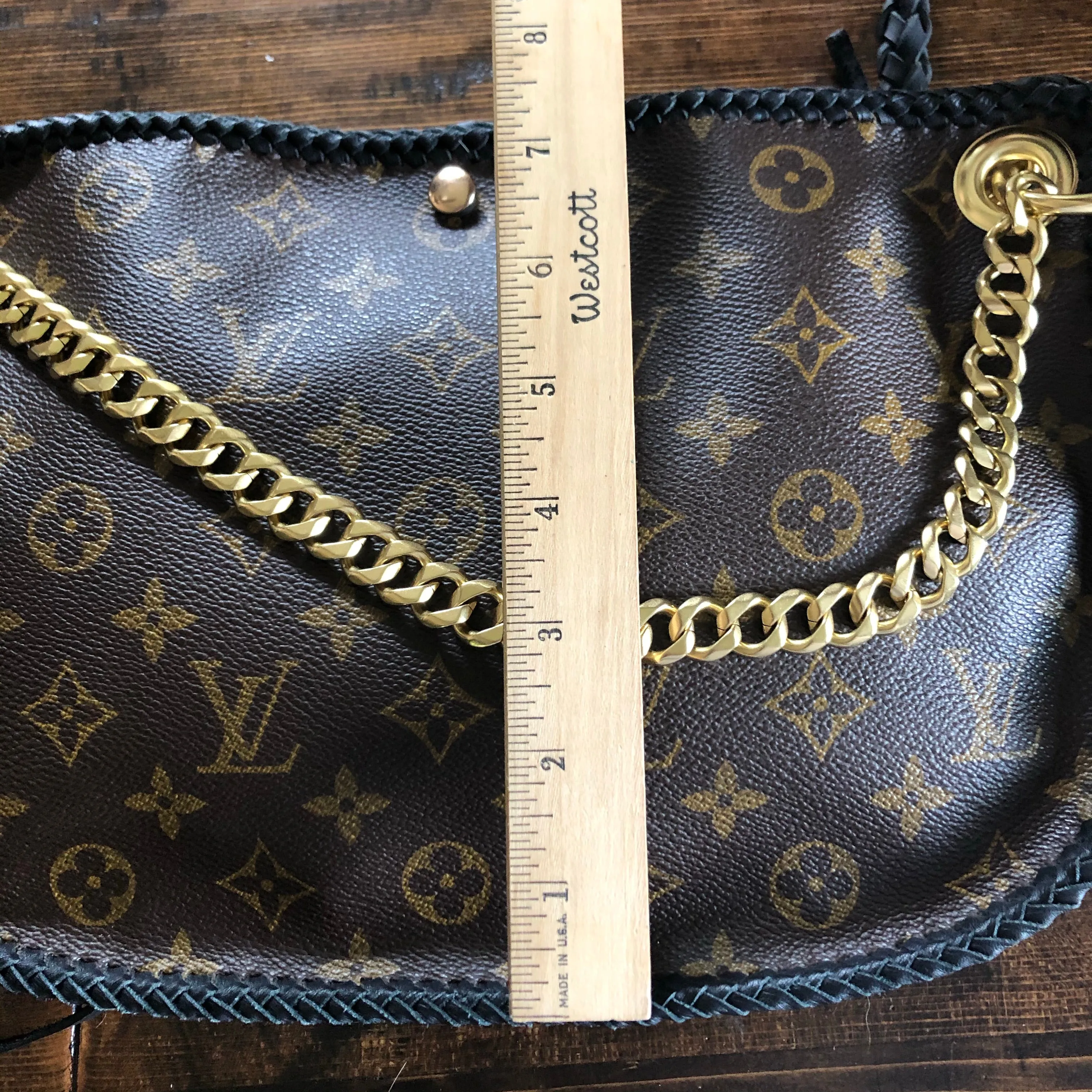 The Peacock - Vintage Monogram Hobo Crossbody in Black - Brass Hardware