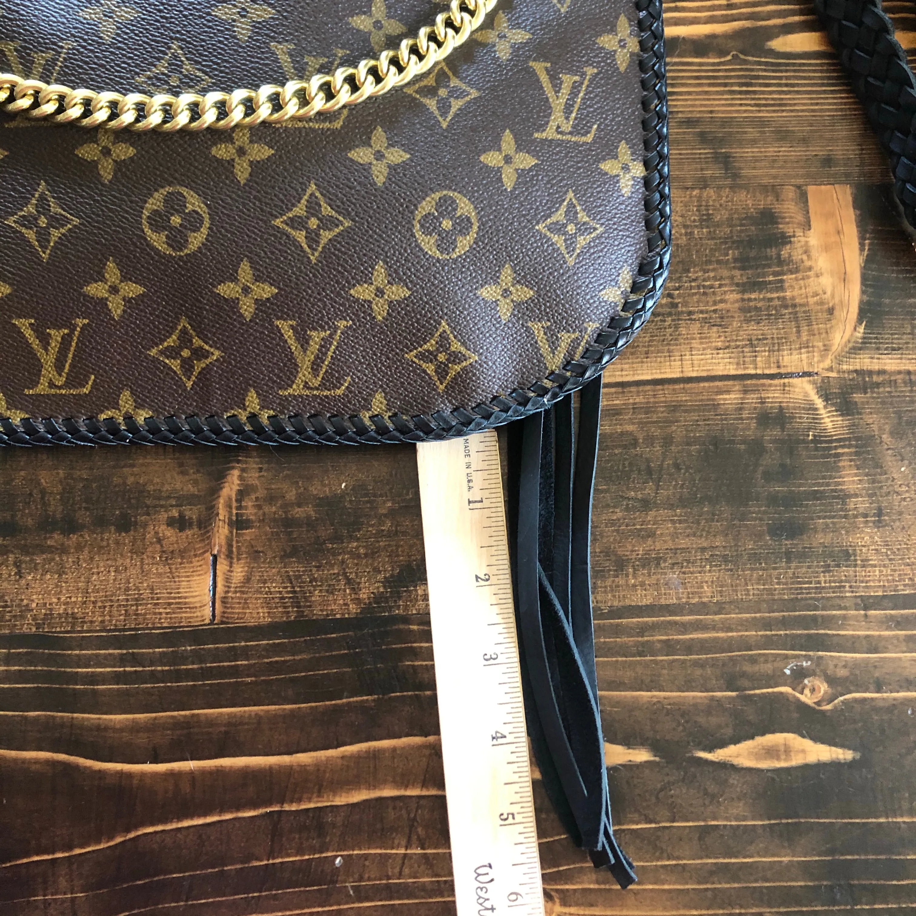The Peacock - Vintage Monogram Hobo Crossbody in Black - Gold Hardware