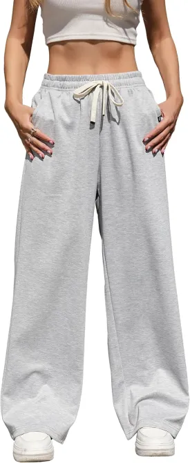 V.A.TOR 189 UNCO&BOROR Women's High Waisted Wide Leg Sweatpants Loose Fit Lounge Pants Elastic Waist Jogger