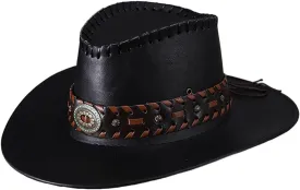 Vintage Western Cowboy Hat for Men Women Comfy Wide Brim Cowgirl Fedora Hats Wide Brim Felt Cowboy Hat for Women Men