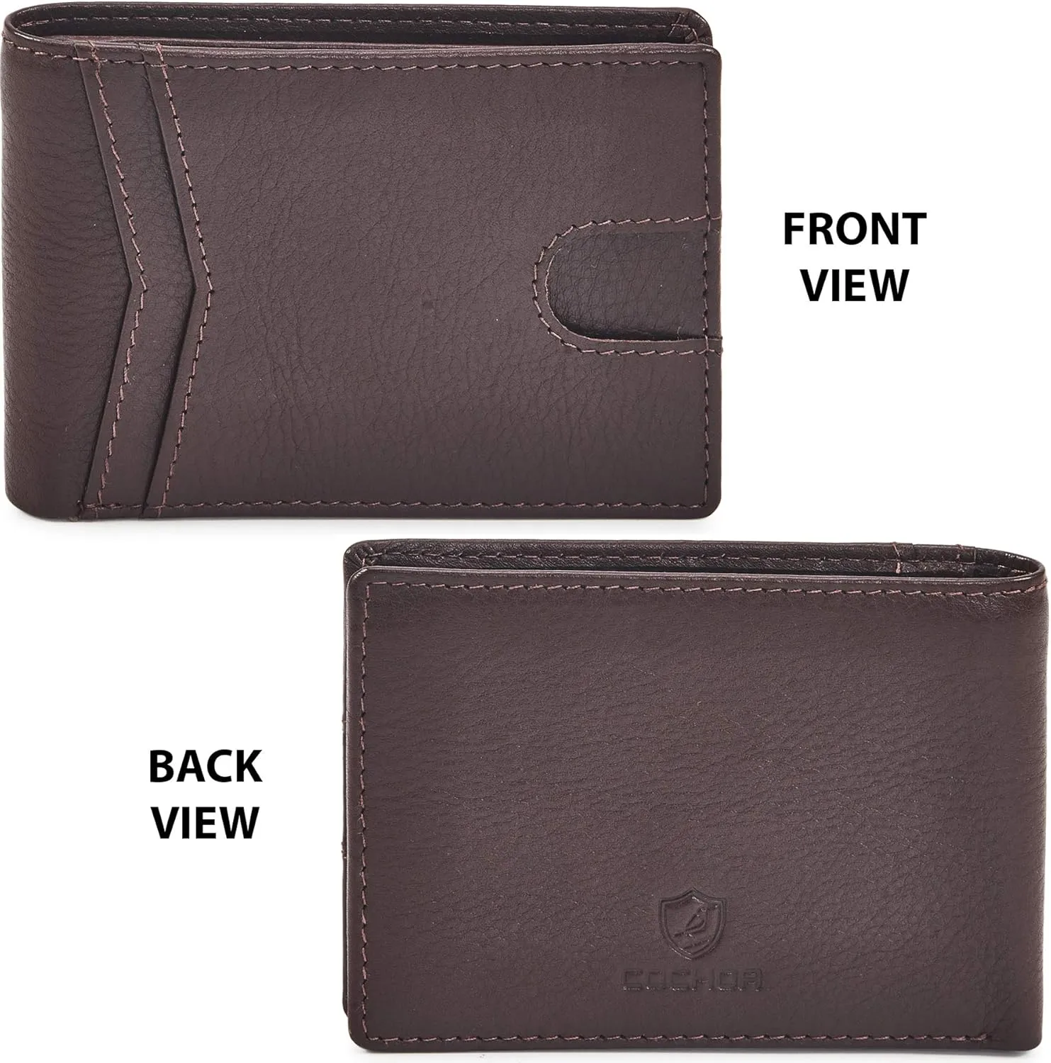 Wallet for Men Bifold Real Leather Slim RFID Blocking Front Pocket Minimalist Stylish Design with ID Window in Gift Box (Nappa, Chocolate)