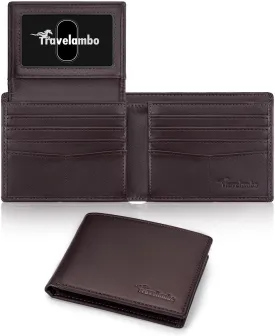 Wallet for Men, Premium Classic Mens Wallet Minimalist Slim Bifold Wallet, RFID Blocking Wallet with 10 Credit Card, 2 ID Window and 2 Cash Slots, Leather Compact Wallet, Front Pocket Card Holder