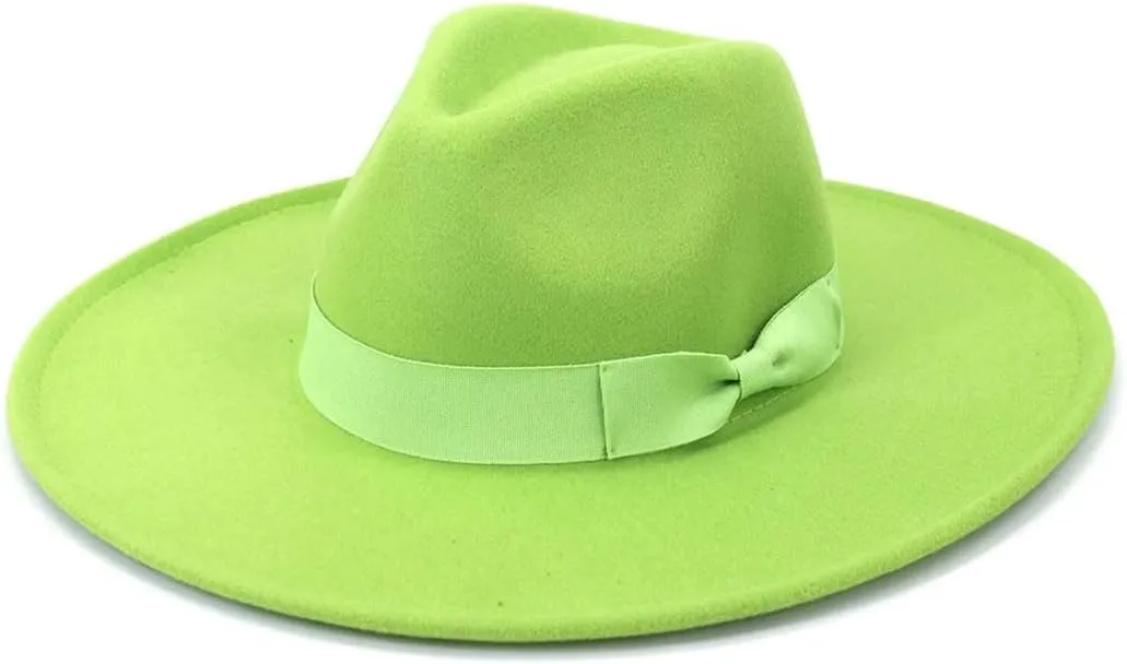 Women Fedora Hats for Men Wide Brim Felted Hat Jazz Cap Panama Solid Sombreros