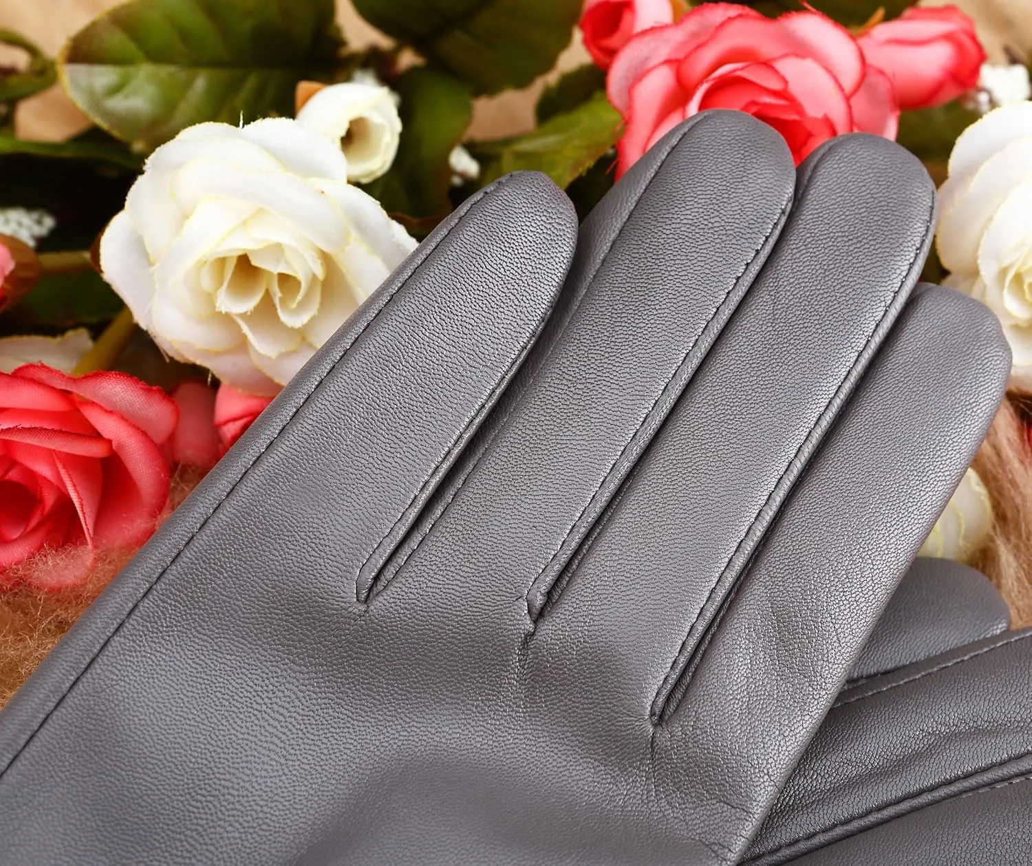 Women's Italian Leather Gloves Lambskin Winter Comfort Gloves (Touchscreen or Non-Touchscreen)